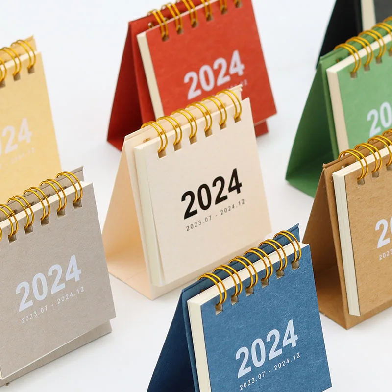 

Mini 2024 Calendar Folding Coil Desk Calendar Book Kawaii Daily Time Manegement Monthly Planner To Do List Home Office Supplies