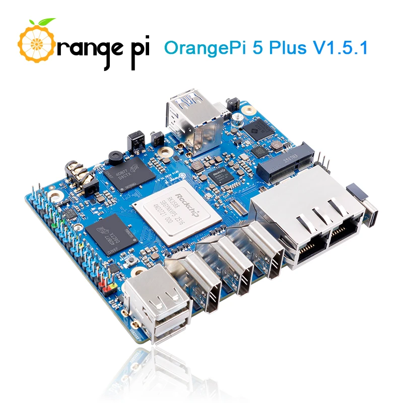 Orange Pi5 Plus 16GB لوحة كمبيوتر واحدة DDR5 8-Core Rockchip RK3588 Mini PC M2 فتحة PCIE Board تشغيل Linux/Android/Orange Pi OS