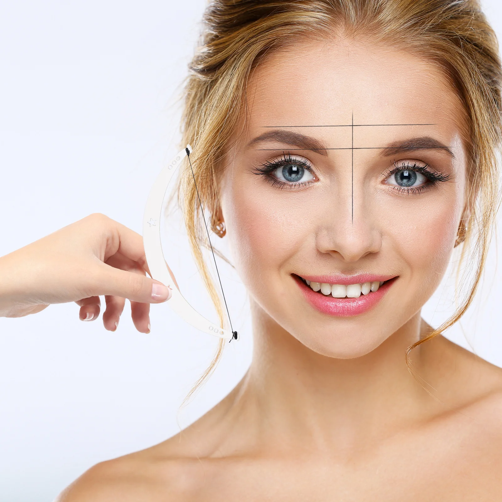 1 مجموعة الحاجب مسطرة قياس Microblading أداة لتشكيل الحاجب متناظرة مرنة الوجه محاذاة دليل جسر الأنف #4