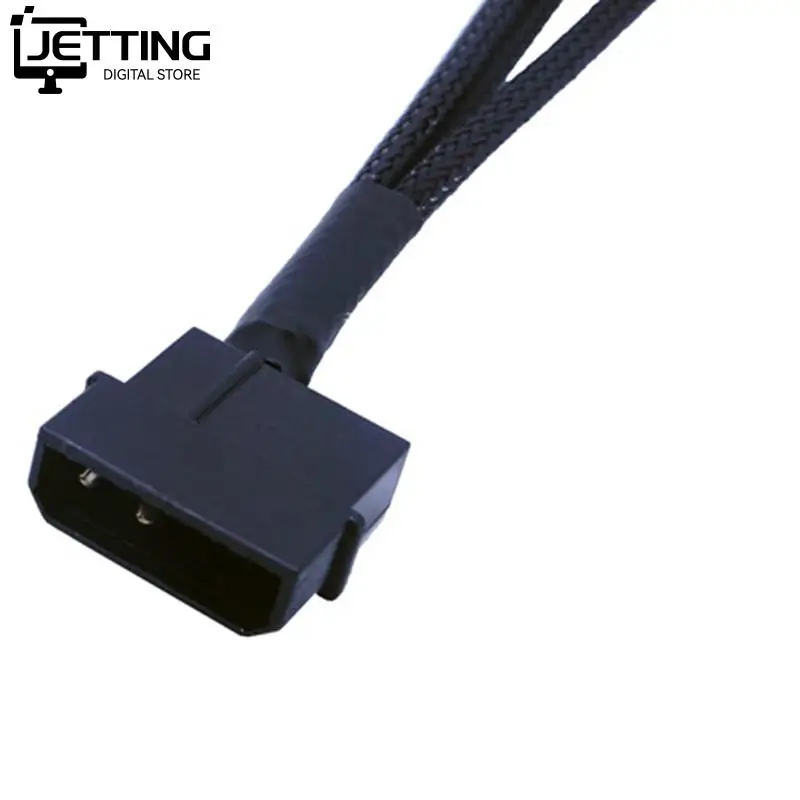 27cm Molex To 3 Way 3Pin/4Pin Fan Adapter for Computer Case Fan / CPU Fan / Mining Cooling Fans black