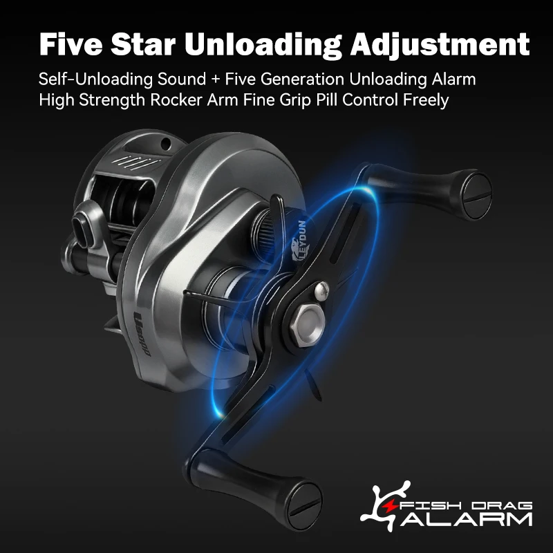 Leydun DC Usopp Baitcasting Reels 7.6:1 Gear Ratio 134g Ultralight