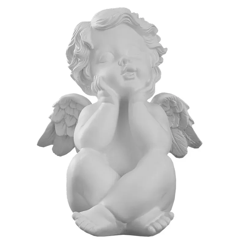 Angel plaster like retro ornament Nordic ornament cute mini trumpet sculpture figure fat angel statue