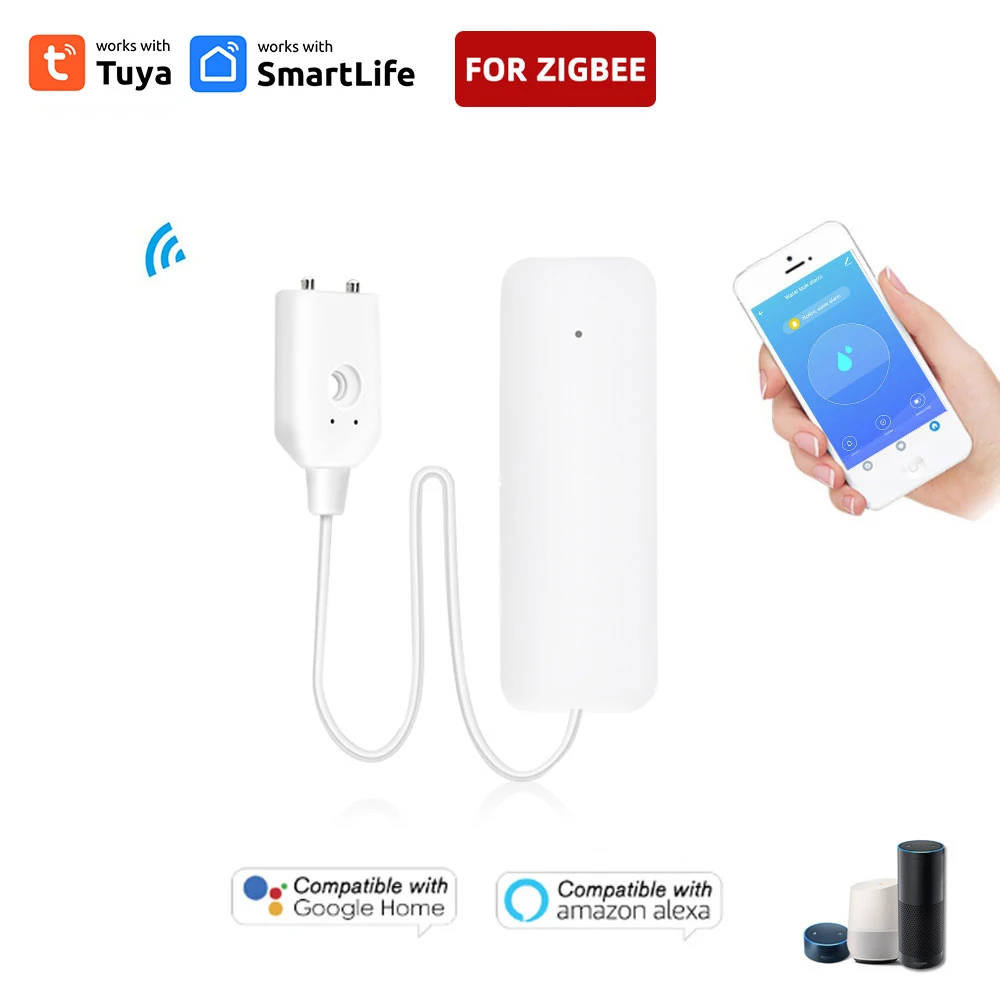 Tuya Smart Zigbee Water Sensor Leak Detector Flood Water Leakage Alarm Work With Zigbee Gateway Hub Tuya Leakage Water Sensor