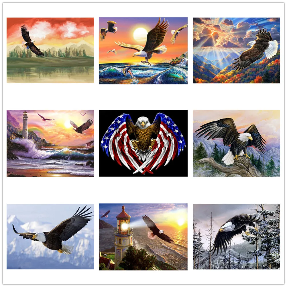 

Eagle Diamond Painting 5D Diy America Flag Diamond Embroidery Animal Mosaic Cross Stitch Kit Rhinestones Painting Home Decor