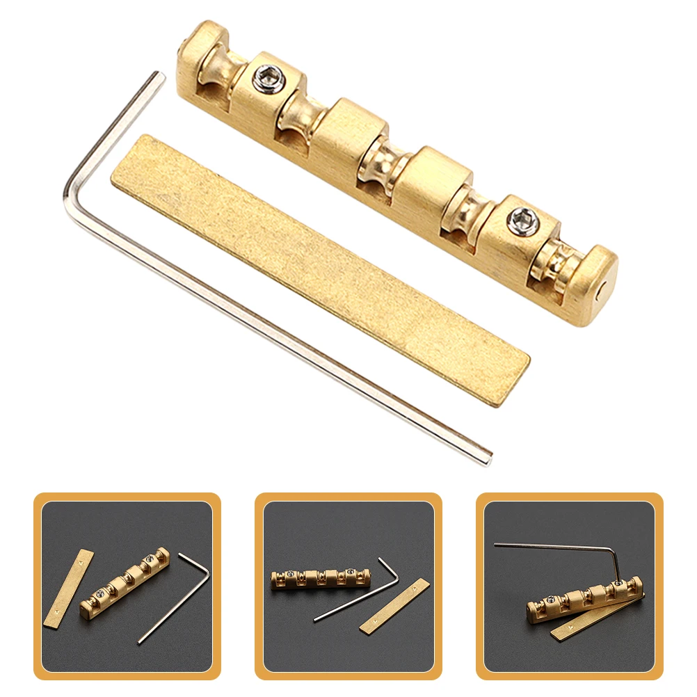 1 set 1 Set Brass String Instrument Bridge Nut Adjustable Saddle For Guitar Bass Mandolin Ukulele Replacement Accessories Music - Image 2