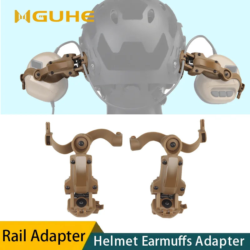 Quick Helmet Rail Adapter, Suspended Headphone Stand, Multi Angle Rotating, Tactical Pickup