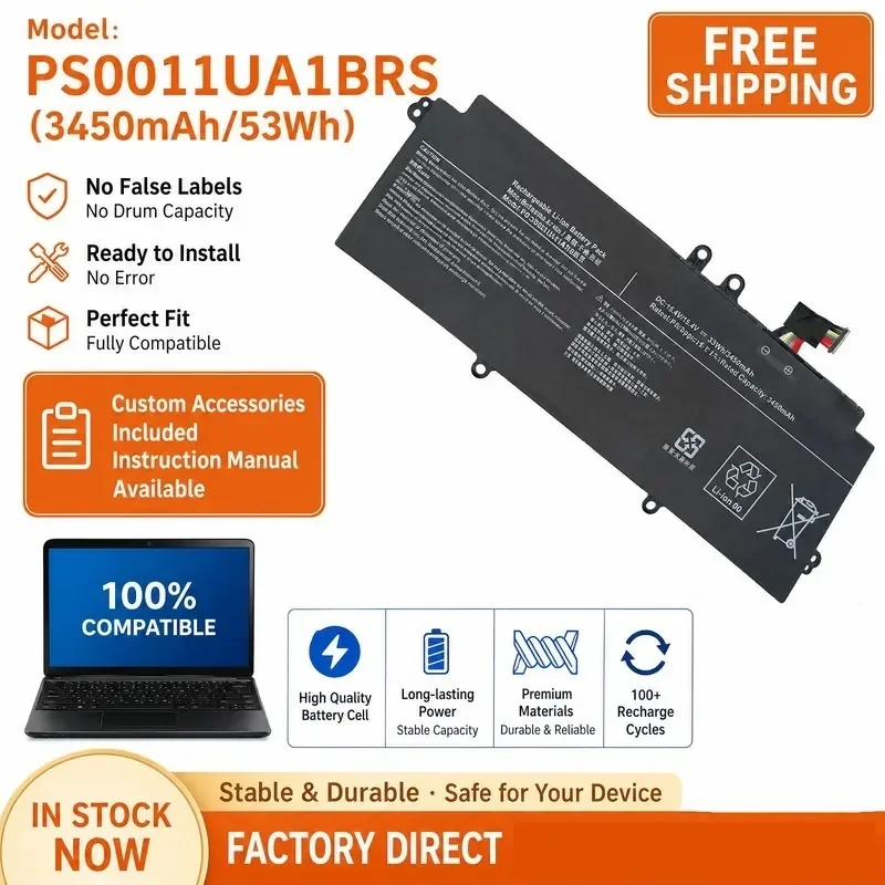 [NEW] 15.4V 53Wh Laptop Battery PS0011UA1BRS for Dynabook Portege X30L‑J‑13R Battery