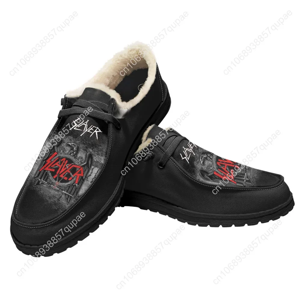 Slayer Heavy Metal Rock Band Horror Scary Fashion Plush Shoes Breathable Men Women Sneakers Lightweight Casual Shoe Custom Shoes