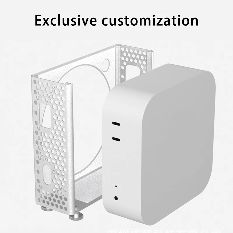 Dustproof Aluminum Alloy Protective Case PC Accessorie for Mac Mini M4/m4 Pro Case with Heat Dissipation Stand Shockproof Case
