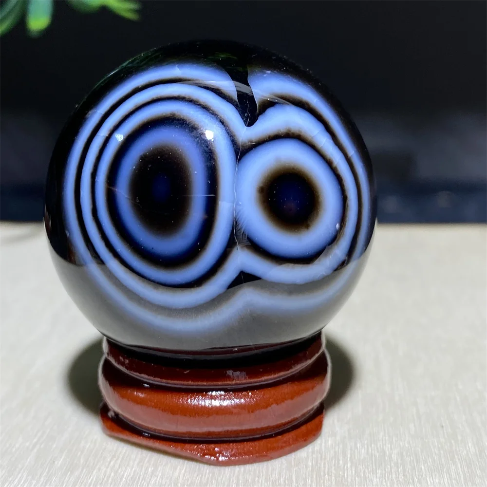 Ornements de sphère d'agate de dentelle noire pour la décoration de la maison, cristal rare, quartz naturel, minorganisateur, Reiki brut, Feng Shui, Wicca, boule de chambre