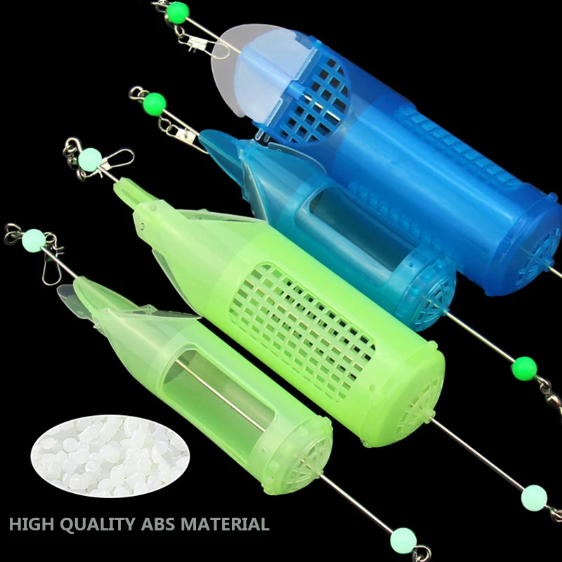 قابلة لإعادة الاستخدام البلاستيك الصيد الطعم قفص مضيئة الصيد المغذية حامل الطعم فخ سلة جذب الأسماك الروبيان معالجة أداة إغراء أقفاص