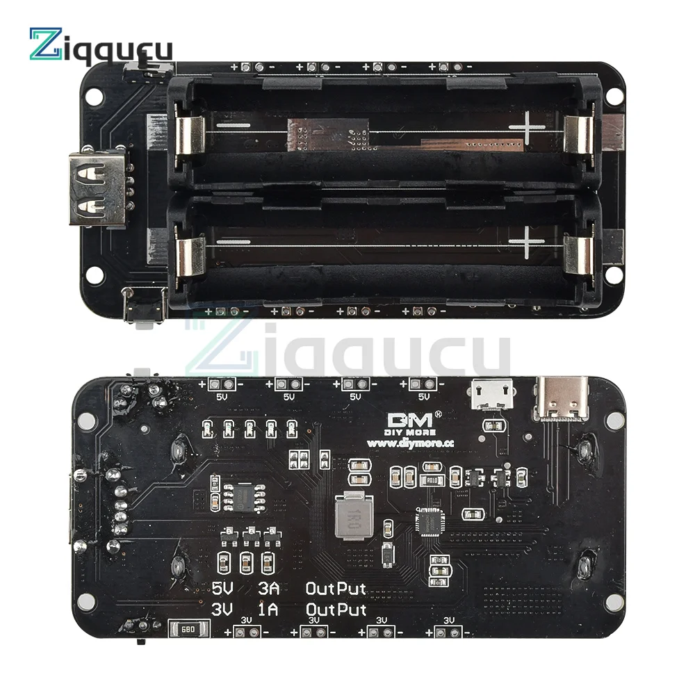 ESP8266 ESP32 ESP32S WeMos 2x18650 Batteries Charger Shield V8 5V 2.2A Micro USB/Type-C Output for Arduino Power Bank