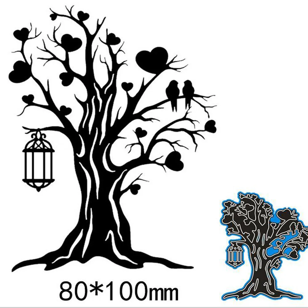 Heart Tree Penguin Spider Web Pig Bear Parrot Metal Cutting Dies Stencils DIY Scrapbooking Album Paper Card Decorative Embossing