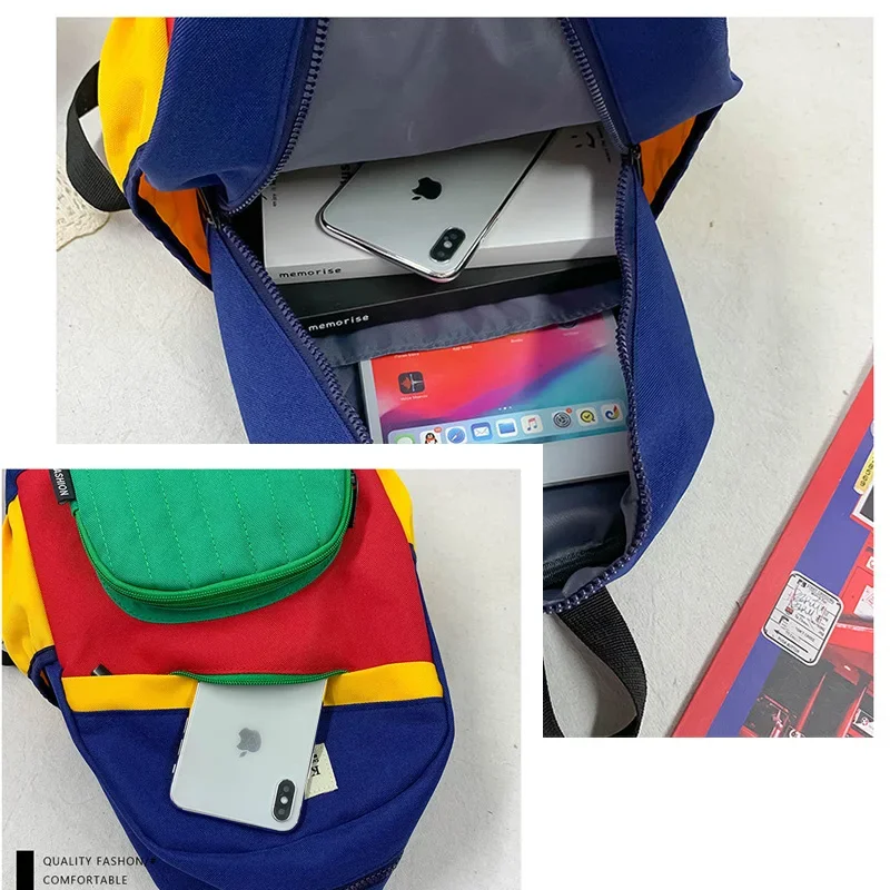 Sacs d'école patchwork colorés pour enfants, sacs à dos pour élèves du primaire, design de mode pour garçons et filles, grande capacité