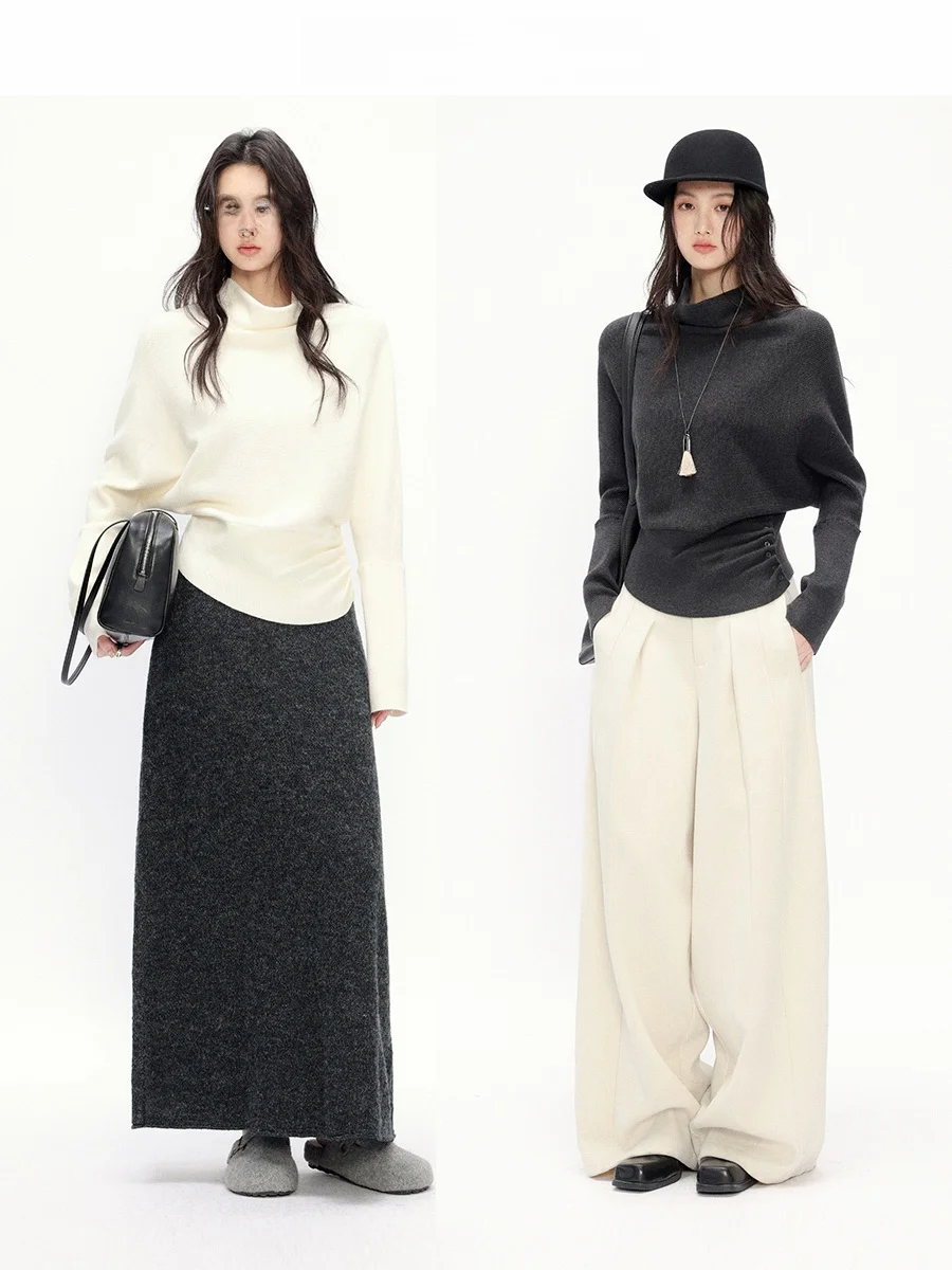 

Мягкий уютный женский вязаный свитер с рукавами «летучая мышь», повседневный, зимний, модный, для ношения под одеждой, комфортный трикотаж