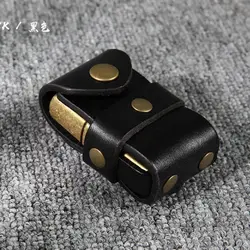 Fashion Protection Lighter Leather Cover Case Rivet Decoration Real Leather Production Belt Lighter Bag For ZORRO ZP