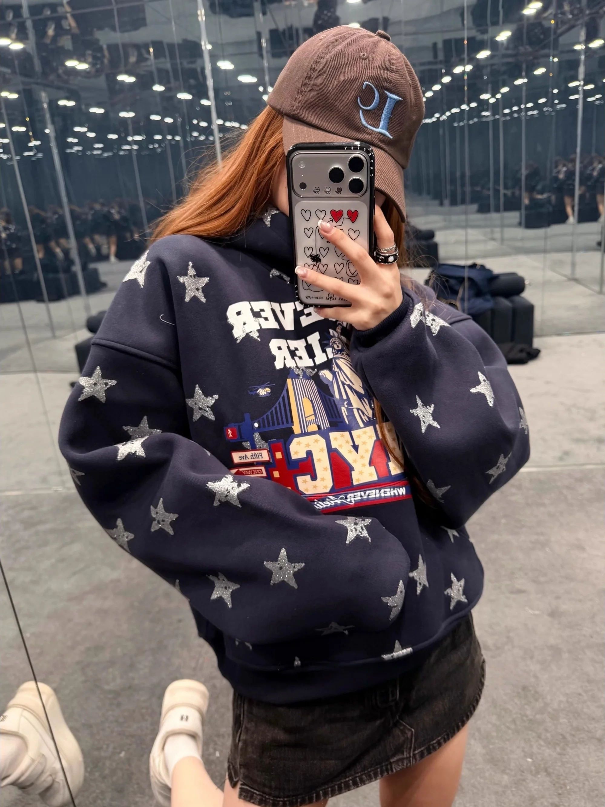 

Женская толстовка оверсайз с длинными рукавами и мультяшным дизайном звезд, осенне-зимняя верхняя одежда