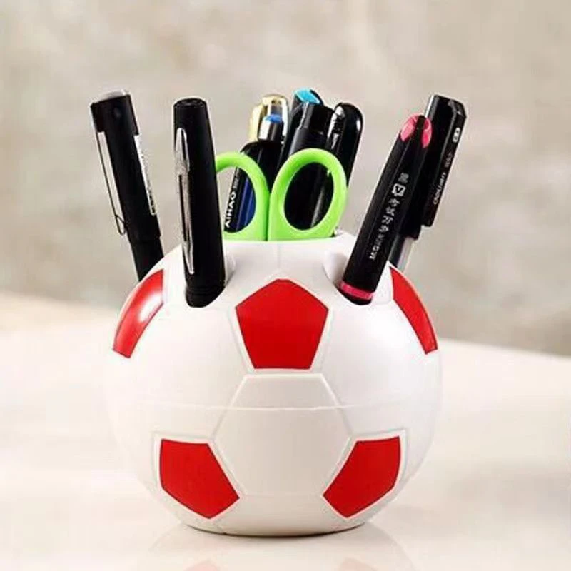 Futebol Pen Holder para Estudante, Caixa De Armazenamento De Plástico, Multi Funcional Papelaria, Presente, 1Pc