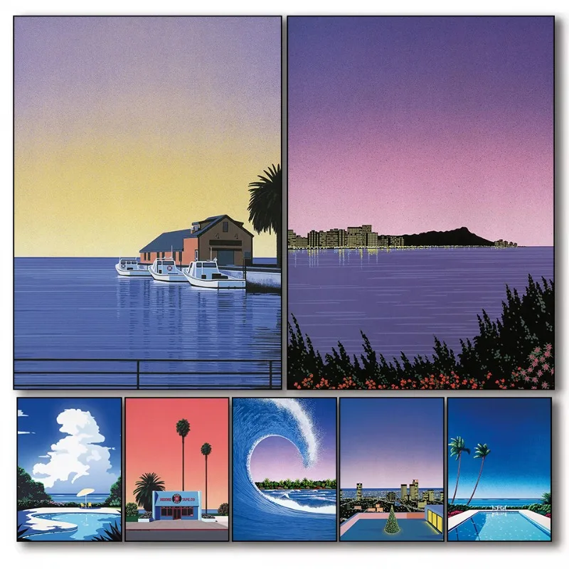 Hiroshi Nagai Vintage Series Poster Print Canvas Pictures Home for Living Room and Bedroom Wall Modern Decor Frameless Painti