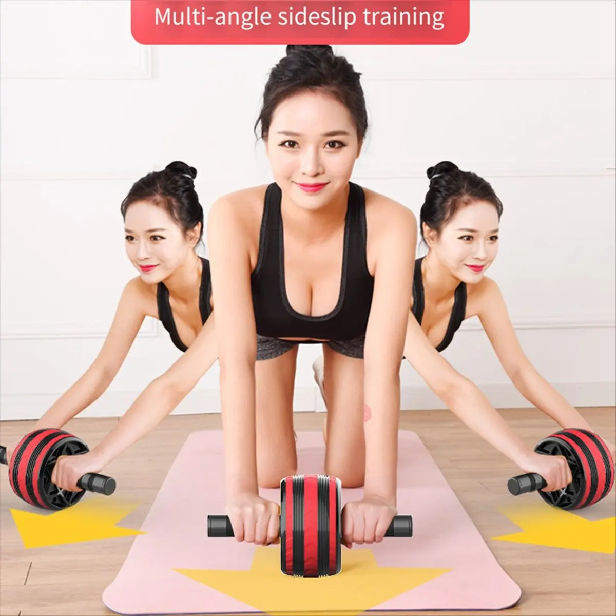 

ABXY Ab Wheel Roller Workout Roller Wheel with Knee Abdominal Exercise Equipment for Home Gym Training Core Muscles,B