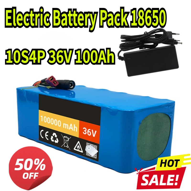 

10S4P 36V 100Ah Electric Battery Pack 18650 Lithium Electric Vehicle Power Lithium Battery + Charger
