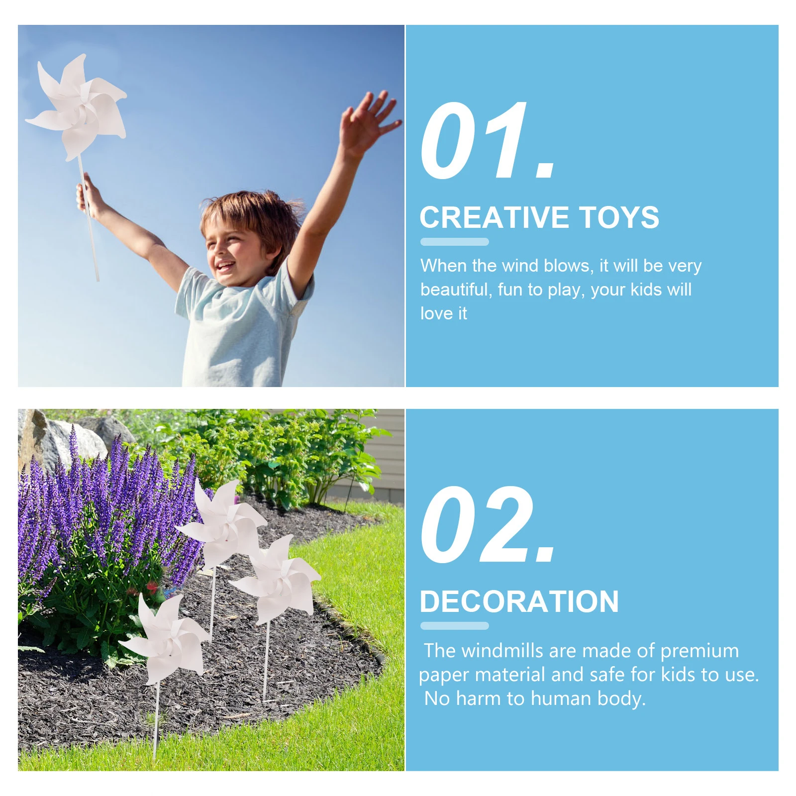 

10 Pcs Coloring Windmill Diy Paper Pinwheels for Kids Small Crafts Graffiti Child