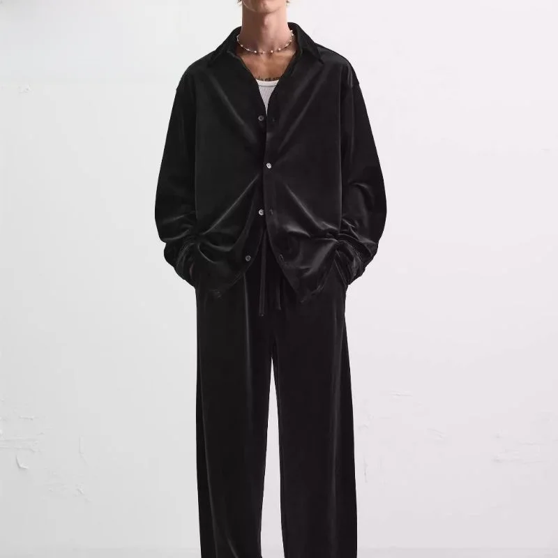 

Men's Casual Velvet irt Jaet Long Sve Autumn Winter New Arrival Comfortable Warmth Polyester Nylon Cosite Fiber