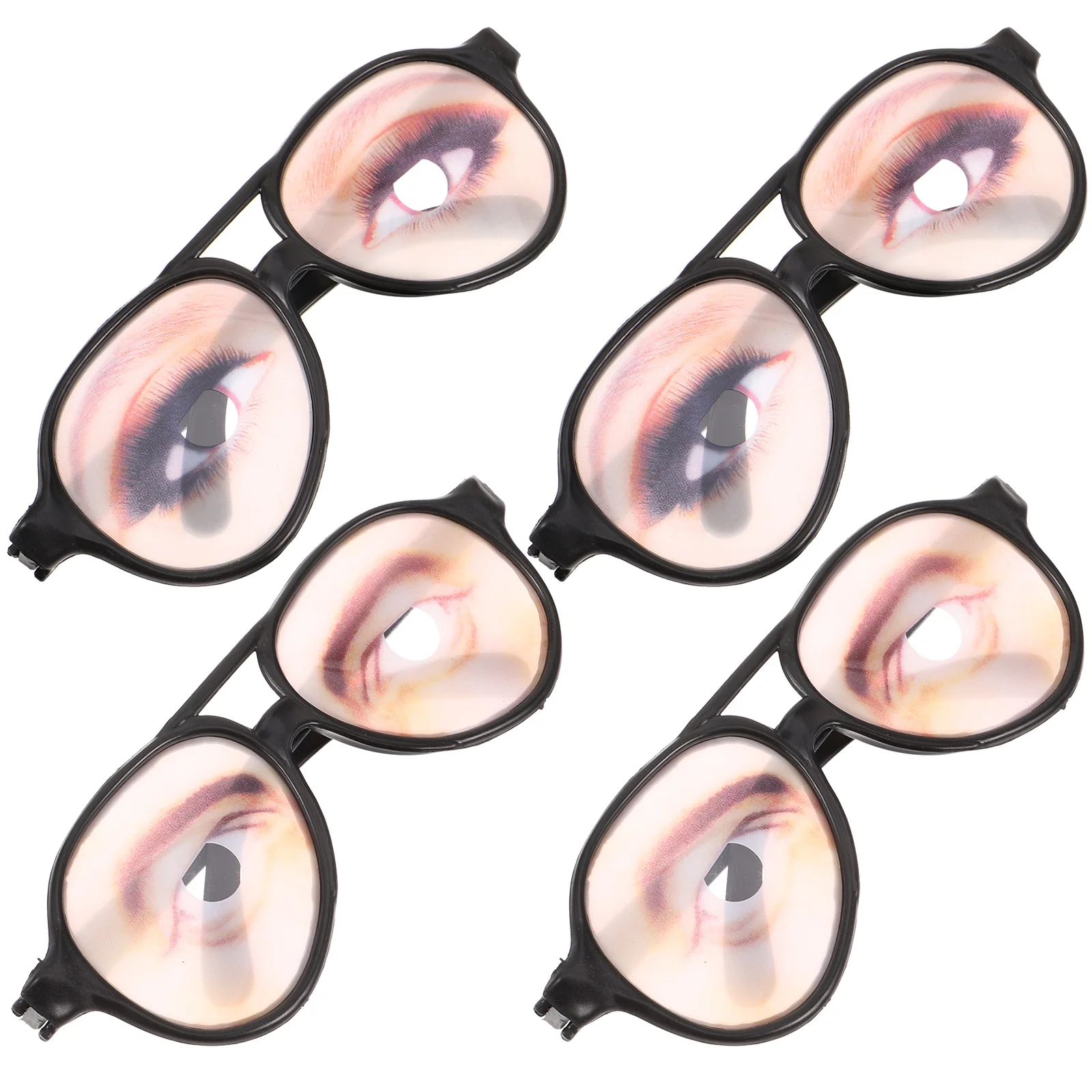 

4pcs Funny Glasses Eye Pattern Glasses Novelty Eyeglasses Birthday Party Photo Prop Tricky Eyewear glasses with eyes