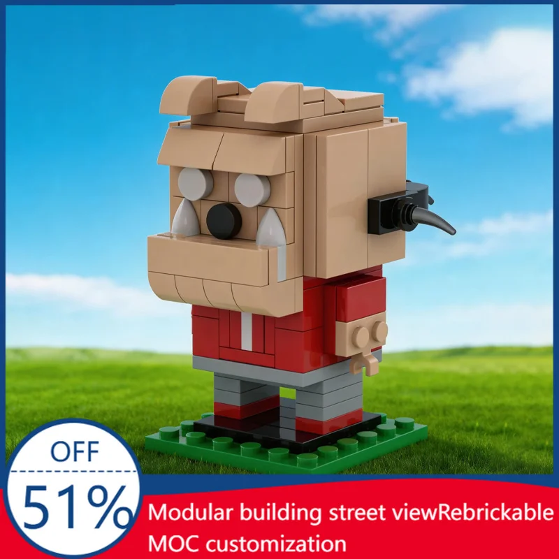 

128 Parts Custom College Mascot Figure Model Building Blocks Children Puzzles DIY Creative Toy Boy Girls Halloween Display Gift