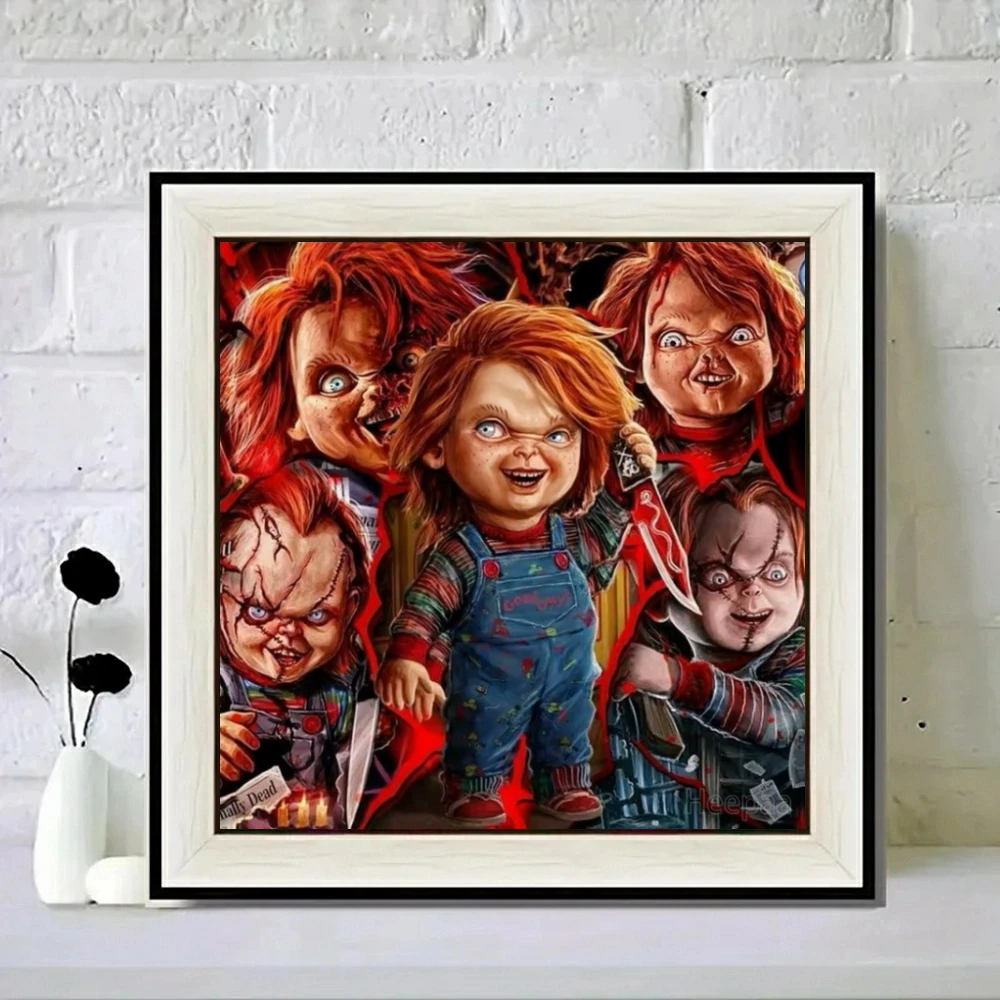 Chucky&Bride Of Chucky 5D DIY Diamond Painting Art Horror Halloween Film Child's Play Cross Stitch Embroidery Home Decor Gift