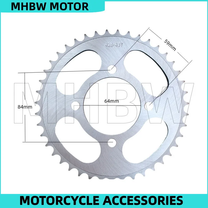 Modified Rear Sprocket 41 / 43 Teeth for Qssuzuki Qs125s-5f-c