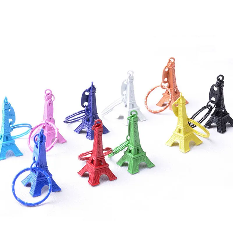 10Pcs Paris Retro Mini Eiffel Tower Key Ring Pendant Small Tower Key Ring Ornament Metal Alloy Key Ring