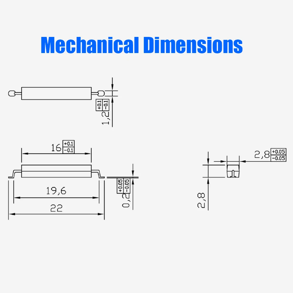 50 قطعة GBeelee 2.8X16mm البلاستيك مختومة الجافة ريد التبديل الاستشعار المغناطيسي ريد التبديل الاستشعار أسطواني مختومة ل عدادات المياه