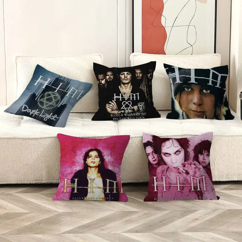 أغطية وسائد روك باند لها، غطاء وسادة لطيف على شكل أريكة كرتونية لتزيين المنزل بطباعة على الوجهين #1