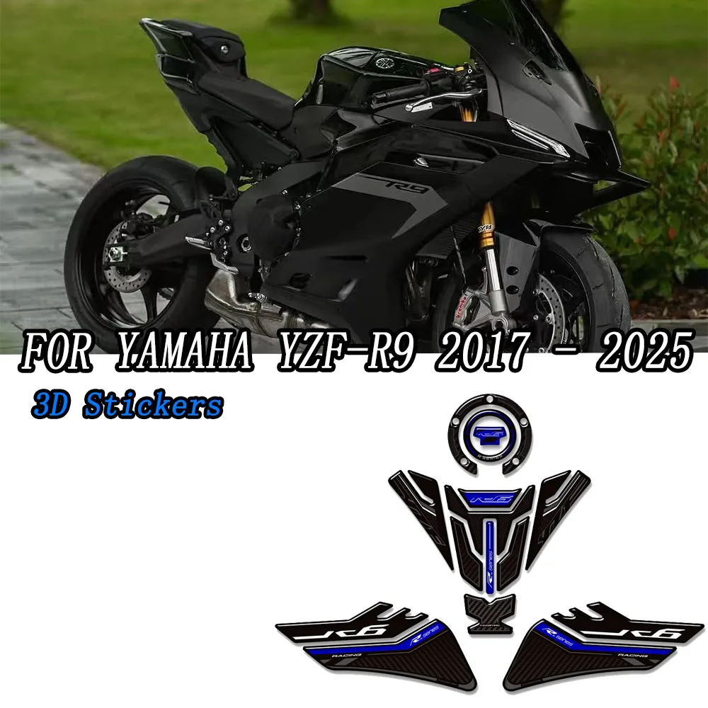 For Yamaha YZF-R9 2025 2026 Tank Pad Fuel Kit Knee Stickers Decals Protection Cap Grips Motorcycle Gas Protector for R9 YZFR9