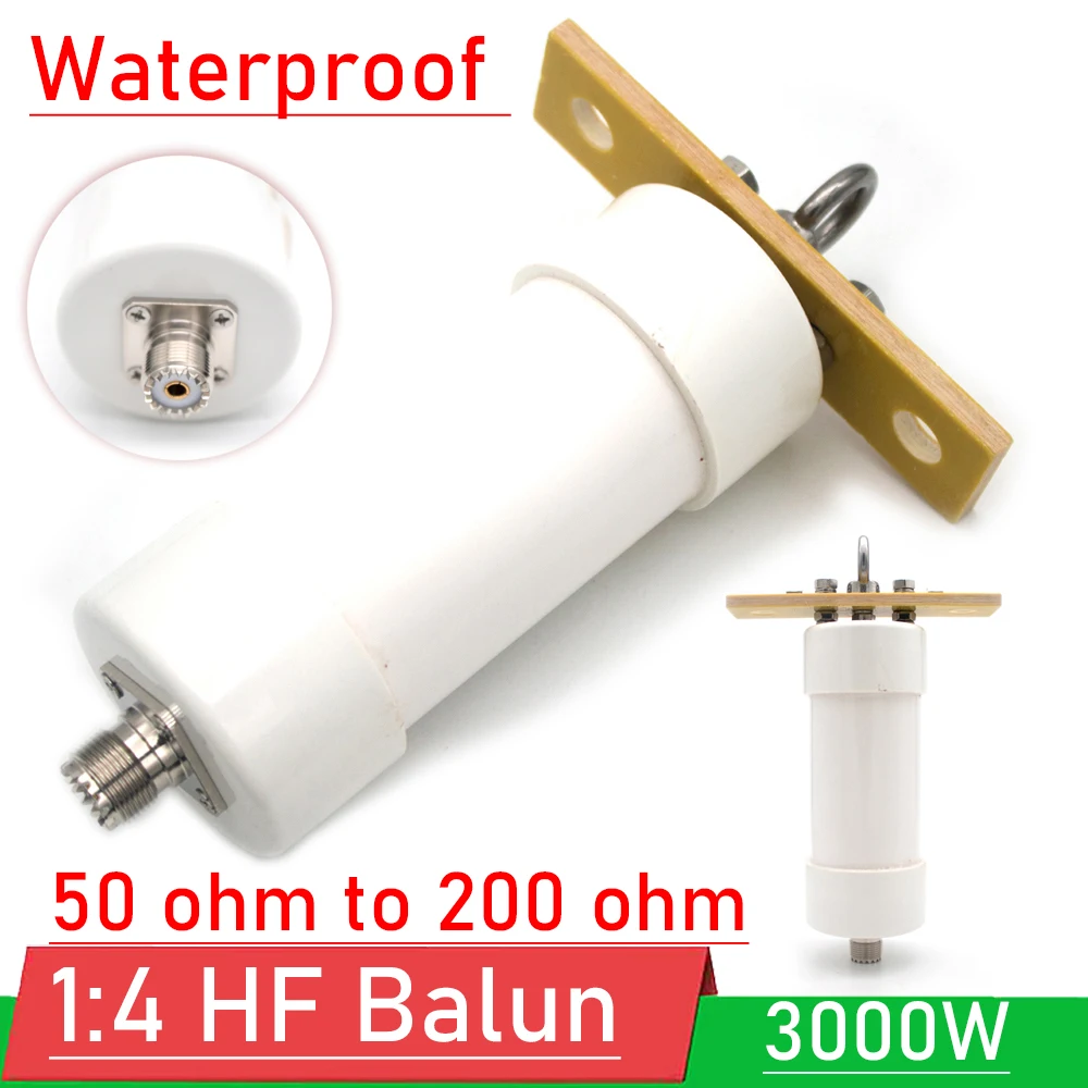 1:4 HF Balun 3000W 1-56MHzz HAM 4:1 Balun shortwave Winton antenna Choke Coil Impedance Transformation 