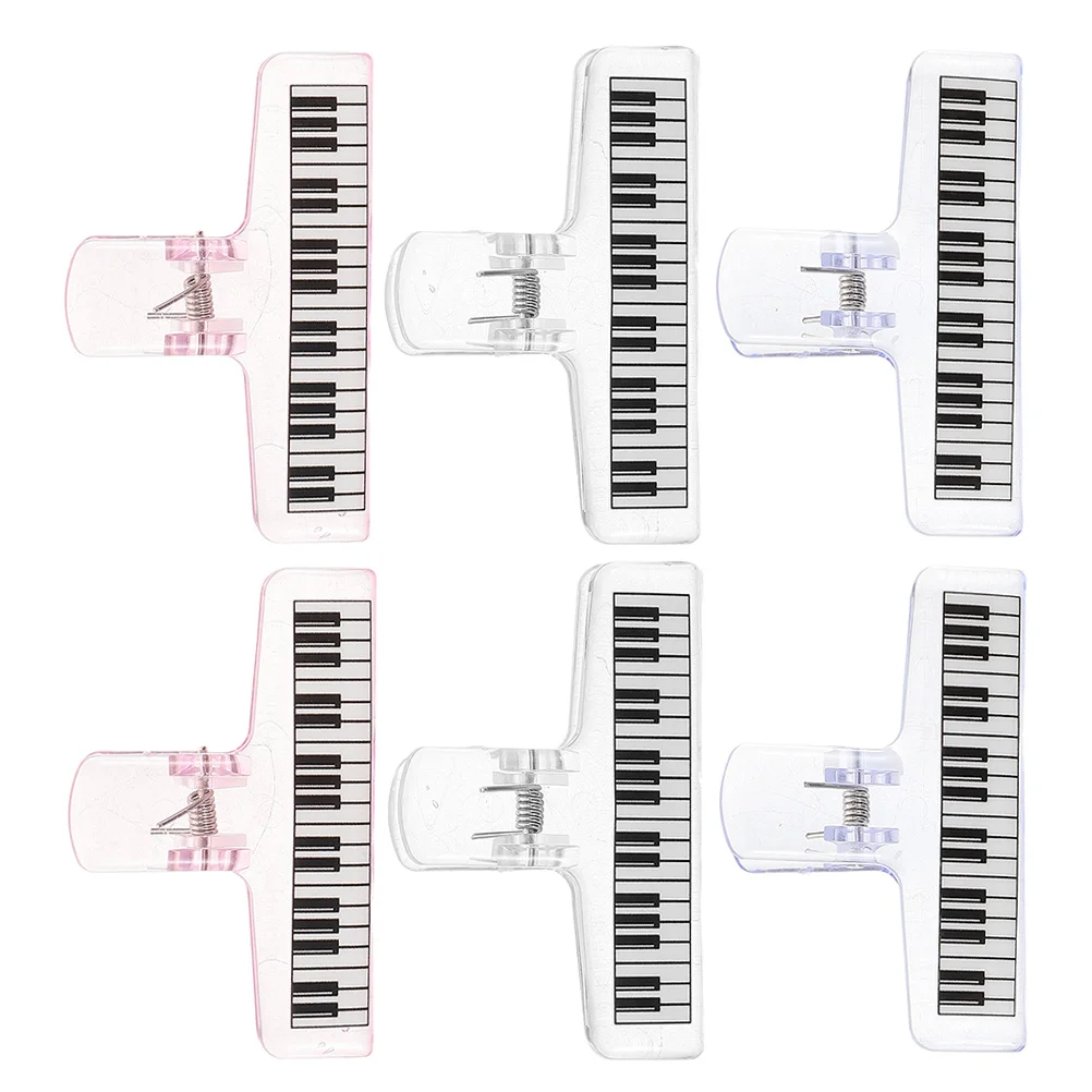 

6Pcs Transparent Sheet Music Clips Piano Music Page Holders Acrylic Book Clip Stand for Students Professionals