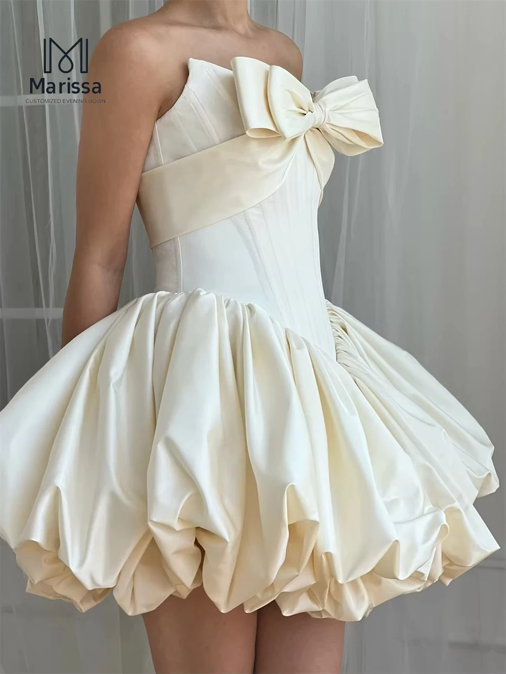 ماريسا فستان طويل أنيق الرقبة القوس تنورة الشاطئ مخصص فستاين سهرة/فساتين الحفلات خارج الكتف الأبيض ثوب مسائي المرأة فستان حفلة موسيقية 2025