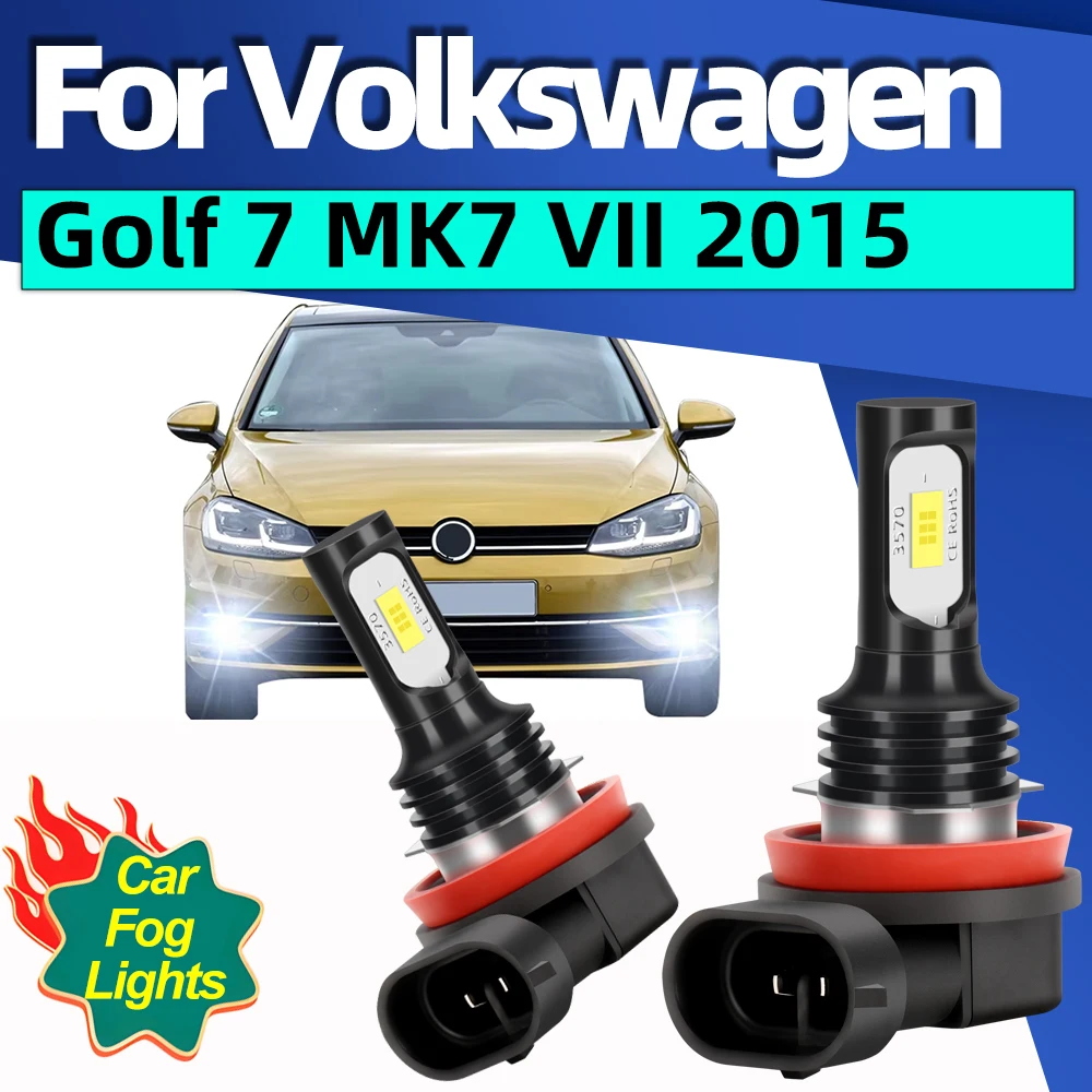 

2Pcs LED Car Front Fog Light Lamps 15000LM Auto Fog Bulbs For Volkswagen VW Golf 7 MK7 VII 2015 2016 2017 2018 Auto Accessories