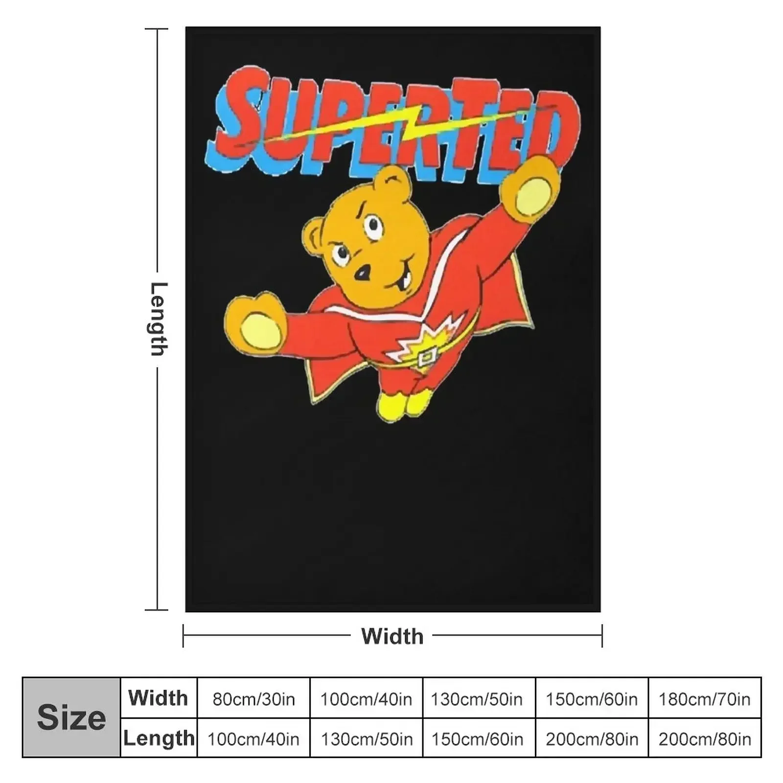 Super Ted Classic T-Shirt Throw Blanket Personalized Gift Bed linens Sleeping Bag Blankets