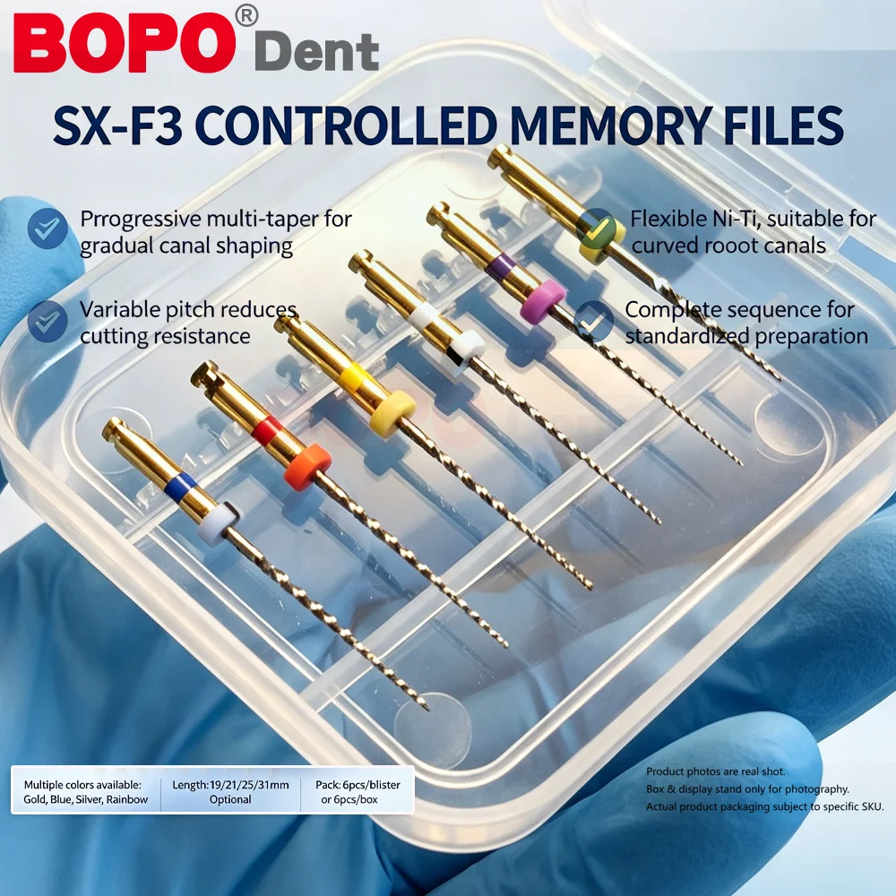 Dental Lab 6Pcs/Box Endodontic NiTi Engine Use Heat Activated Rotary File SX-F3 25mm Root Canal Super Files Dentistry Accessory