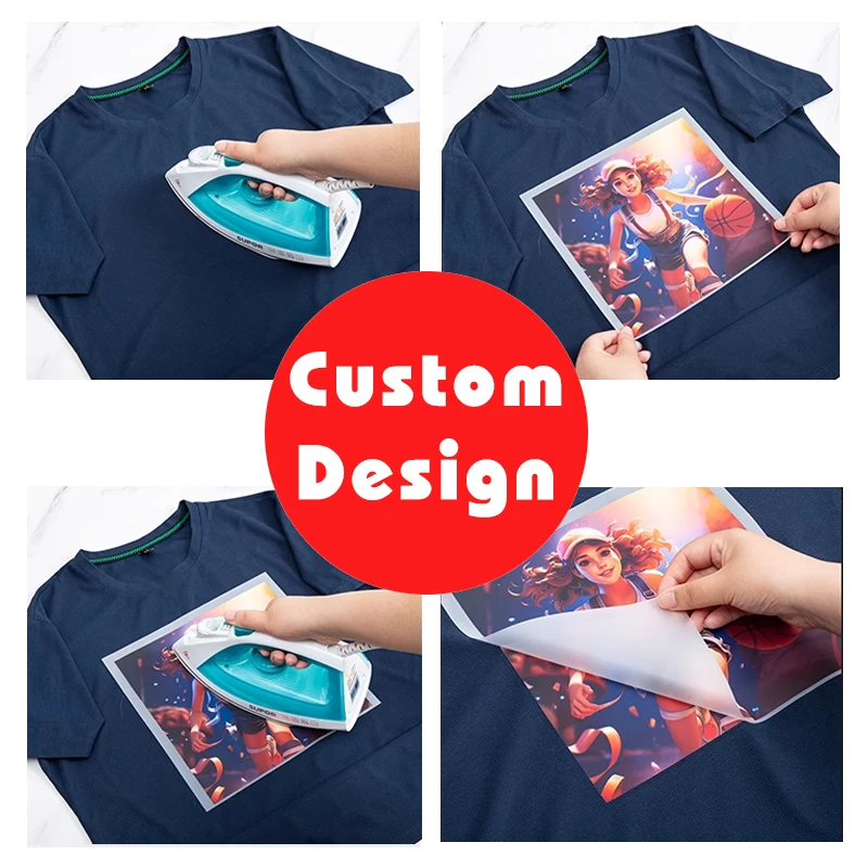 

Custom T-shirt Transfer Stickers with Personal Design, Heat Iron Label For Gift Fabric Bag Shoes