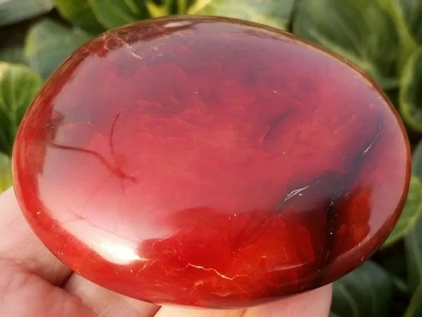 Natural Red Carnelian Geode Crystal, Quartz Agate, Polished Specimen, Top