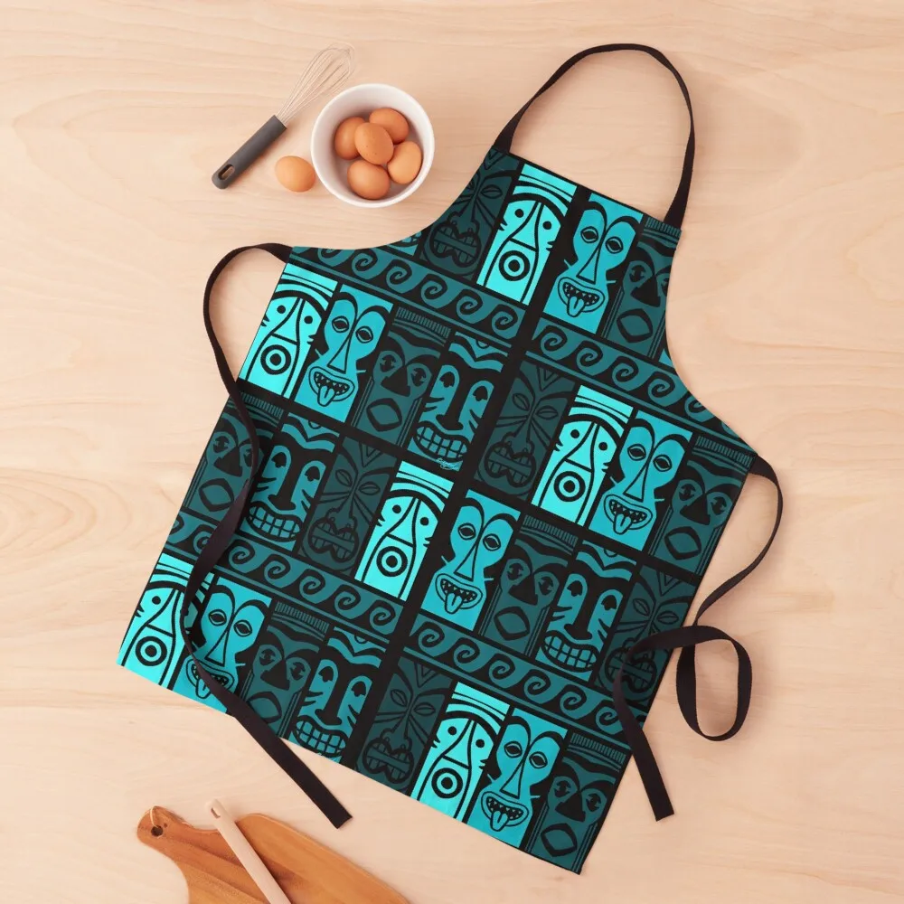 

Turquoise Tikis! Apron Funny Kitchen Things custom women's kitchen Apron