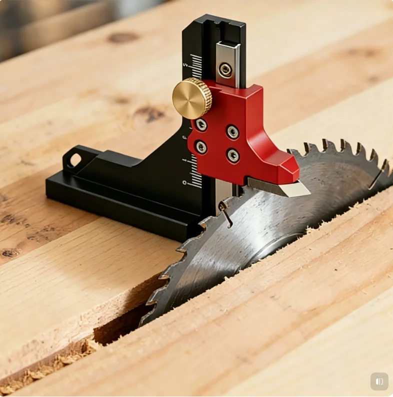 Aluminum Height Gauge 0-50mm Dual Scales Adjustable Table Saw Depth Gauge Woodworking Tool