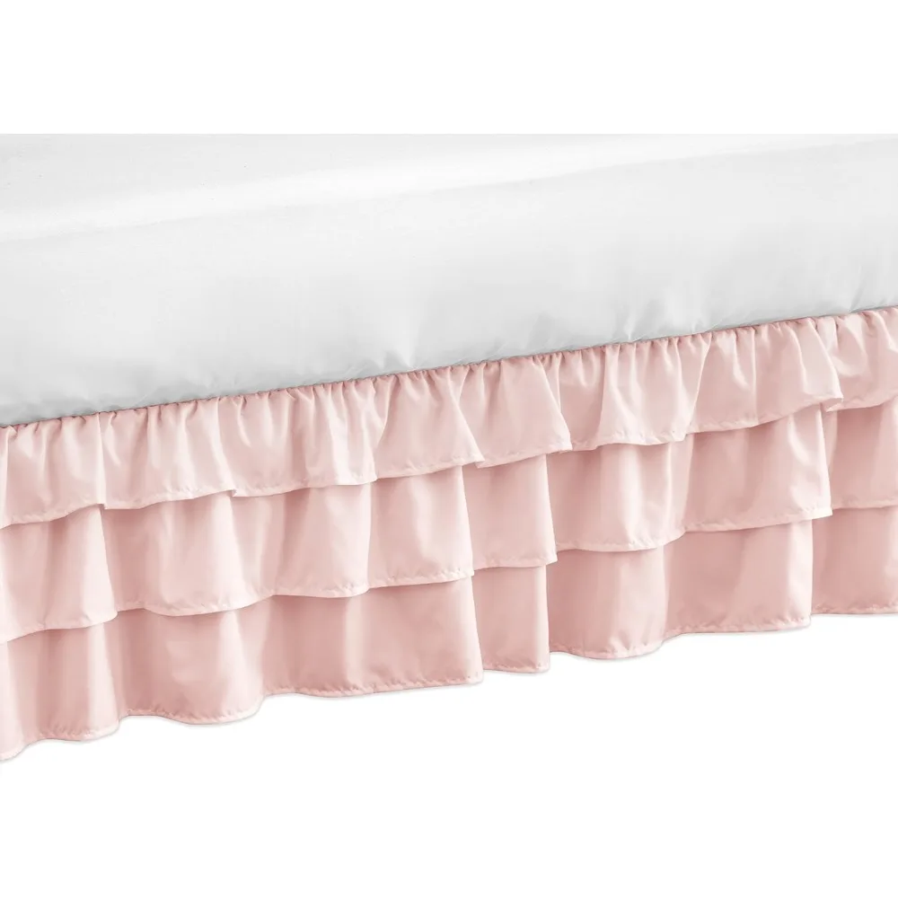 

Shabby Chic Pink Ruffled Crib Skirt for Harper's Sweet Jojo Designs Collection