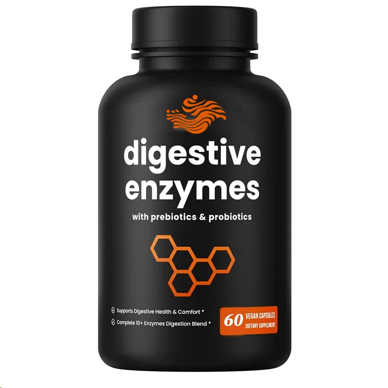 Probiotics And Prebiotic Digestive Enzymes -60 Vegetarian Capsules Containing Bromelain For Bloating And Intestinal