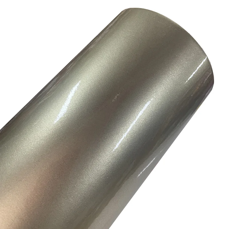 Premium Gloss Candy Metal Champagner Gold Vinyl Wrap Film mit Air Release Selbstklebender Aufkleber Autoverpackung