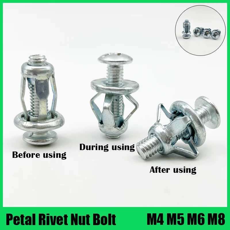 

40 Jack Nuts Screw Petal Screw Anchors Petal Expansion Plugs License Curtain Expansion Clamp Petal Rivet Lock Jack Nut Bolt