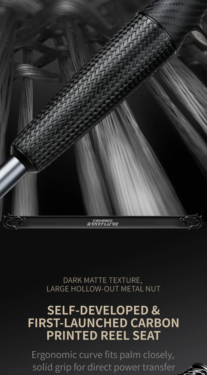 CEMREO Weitwurf-Angelrute mit schneller Aktion, leichtgewichtig, 1,8m/1,98m/2,1m/2,4m zum Angeln, Modell: DARK WARRIOR – Detail 8